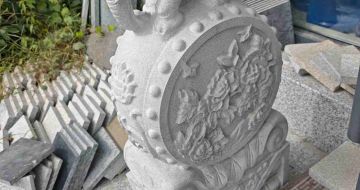 南充芝麻白抱鼓石 庭院抱鼓石