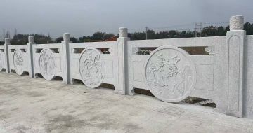 南充芝麻白河道栏杆 石材栏杆