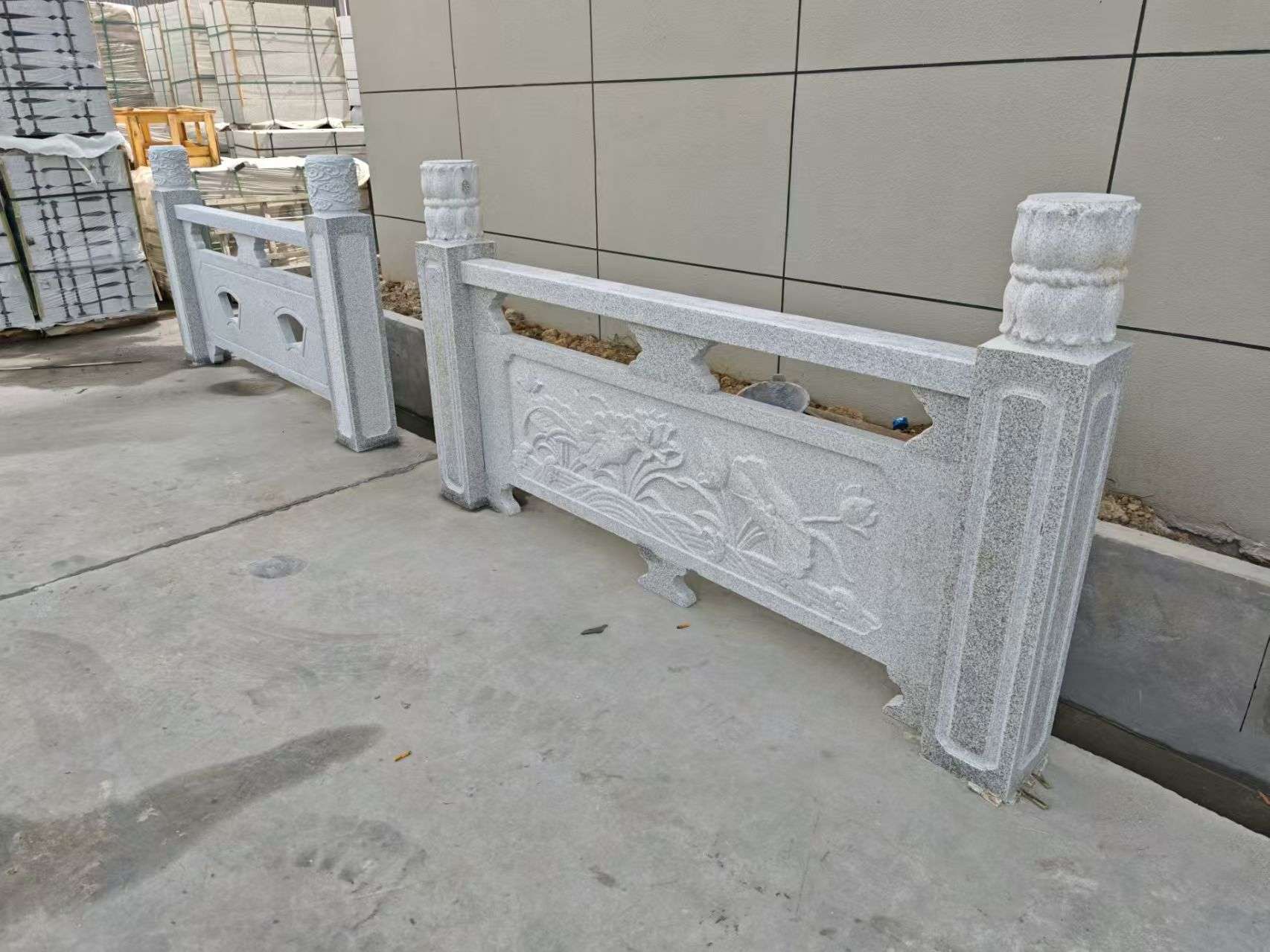 南充芝麻白河道栏杆 石材栏杆